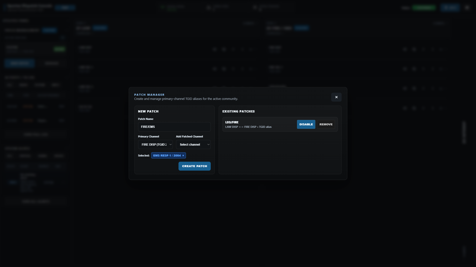 Patch Manager panel